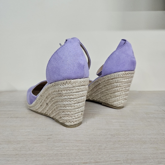 Kayleen - LA | Size 5.5 | Lilac Suede Ankle-Strap Espadrille Wedges - Picture 6 of 7
